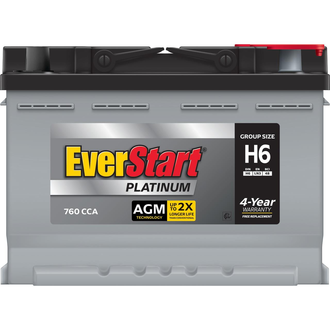 EverStart Platinum AGM Automotive Battery, Group H6 / LN3 / 48 12 Volt, 760  CCA