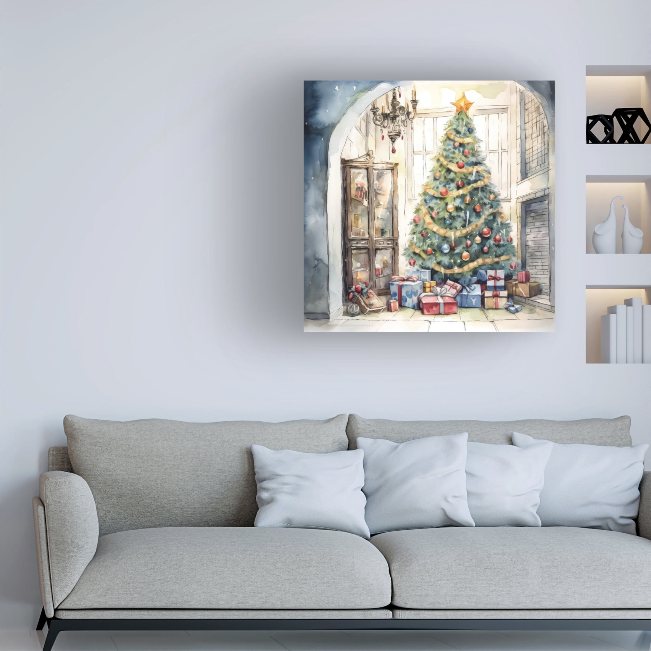 Canvas Wall Art - The Golden Valley 'Christmas Morn' Wall Art for Living Room, Bedroom, or Office Décor by Trademark Fine Art - 24 x 24 Inches