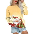 thumbnail image 1 of Chandails de Noël pour Femmes Mode Décontractée Hauts Manches Longues Imprimé de Noël Col Rond Couverture Chandail Chandail Chandails Chandails pour Adolescentes en Liquidation, 1 of 4