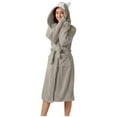 thumbnail image 3 of Dyfzdhu Robes for Women Double Pocket 3d Ear Hooded Flannel Bathrobe Soft And Warm Faced Velvet Pajamas Home Wear, 3 of 9