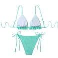 thumbnail image 4 of COMVALUE Two Piece Bikini Sets for Women Sexy Halter Triangle Top Swimsuit String Thong Bathing Suit (Mint Green, M), 4 of 9