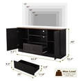thumbnail image 3 of 63 in Farmhouse TV Stand for TVs up to 70 Inch, Modern Entertainment Center with Storage Drawer and Open Shelves, Shaker Door TV Console Media Cabinet for Living Room, Bedroom, Black, 3 of 9