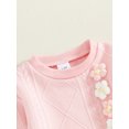 thumbnail image 5 of Baby Girl 2Pcs Fall Outfits Long Sleeve 3D Flower Split Tops + Pants Set Toddler Clothes, 5 of 5