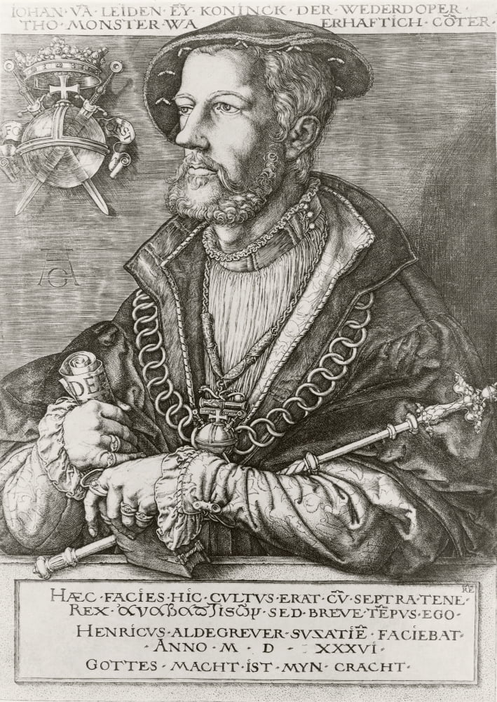 John Of Leiden Or Jan Van Leiden Or Jan Beukelsz Or Jan Beukelszoon Aka John Bockold Or John Bockelson 1509 To 1536 Dutch Anabaptist Leader And Leader Of Munster Rebellion From 19Th Century Copy Of Ea