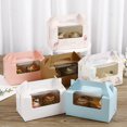 thumbnail image 5 of Cupcake Box, 50 Pieces Of Single Cupcake Holder, With Window Insert And Handle Kraft Pastry Container Muffin Cupcake Holder, 5 of 5