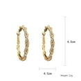 thumbnail image 6 of Stainless Steel Shiny Gold Rhinestone Crystal 5 cm Large Circle Hoop Earrings Charming Women Statement Hoops, 6 of 9