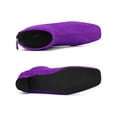 thumbnail image 3 of BLISSFUL STEP Women's Ankle Boots Faux Suede Low Chunky Heel Square Toe Back Zip Boots Dark Purple 9, 3 of 8