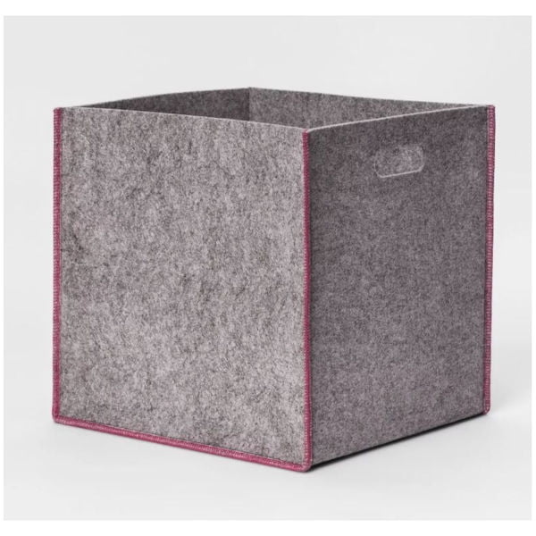 Storage Bin in Gray 13" x 13" x 13"