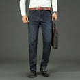 thumbnail image 3 of Wthinlee-pantalones vaqueros de negocios para hombre, Jeans informales, elásticos, clásicos, azul y negro, ropa de marca, 3 of 4