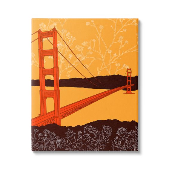 Stupell Industries Floral Pattern Water Bridge Graphic Art Gallery Wrapped Canvas Print Wall Art, Design by Shane Donahue