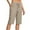Khaki, variant on RQYYD Women's Bermuda Shorts with Pockets 11" Knee Length Stretch Comfy Drawstring Long Shorts for Women Summer Walking Wine M