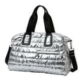thumbnail image 2 of Bolsa deportiva para gimnasio, bolsa de viaje, bolsa de almacenamiento para ropa, bandolera multiusos. Plata, 2 of 9