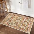 thumbnail image 1 of Alfombra vintage Haperlare con diseño floral oriental desgastado, lavable a máquina, antideslizante, estilo bohemio, para sala de estar, 60 x 90 cm, amarillo pálido, 1 of 5