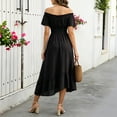 thumbnail image 5 of Women's Medieval Ruffle Dress Renaissance Costume Off Shoulder Bell Sleeve Peasant Pirate Dress, 5 of 8
