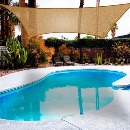 Sun Shade Sail Rectangle  iMounTEK 157.5x236.2in UV Block Canopy with Snap Hooks Ropes for Patio Backyard Lawn Garden Outdoor Activities  Sand