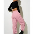 thumbnail image 7 of WTXUE Womens Jogger Pants, Sweatpants Women's Thin High Waisted Loose Comfortable High Waisted Jogging Pants with Pockets Casual, Scrub Pants Slacks, 2-Pink, 7 of 7