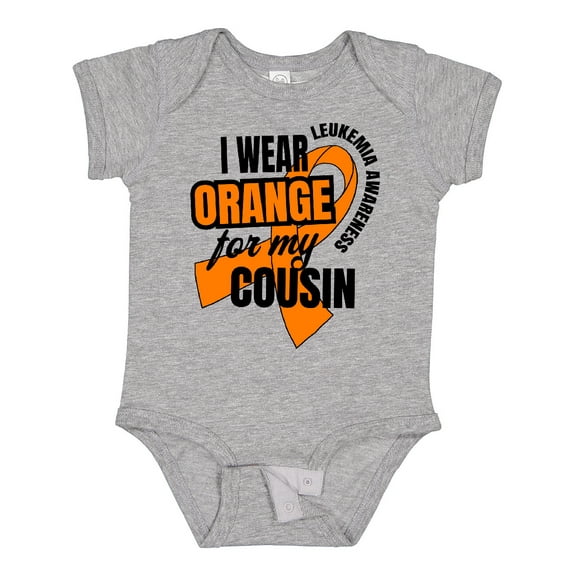 Inktastic I Wear Orange for My Cousin Leukemia Awareness Boys or Girls Baby Bodysuit