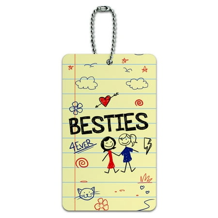 Besties Best Friends Luggage Card Suitcase Carry-On ID