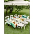 thumbnail image 3 of Spring Botanical Outdoor Tablecloth - 60x120 Inch Rectangle Dining Table Cover, Watercolor Leaves Floral Rustic Cream Waterproof Outdoor Table Cloth with Umbrella Hole & Zipper for Picnic/Patio/Party, 3 of 7