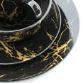 thumbnail image 5 of Elama Fine Marble 16 Piece Porcelain Dinnerware Set in Black with Gold Veins, 5 of 6