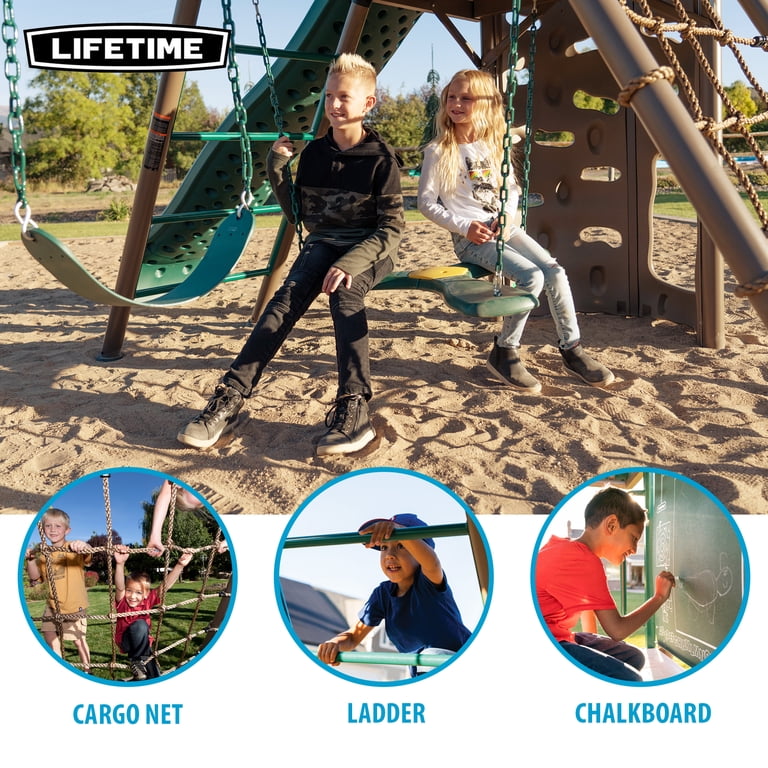 Lifetime Kid's Big Stuff Playset - Metal Swing Set, Slide