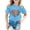 a-Sky Blue12220, variant on FINALGANG Girls Kids Casual Short Sleeve TShirts Leopard Print Heart Graphic Crewneck Loose Fit Breathable Tees For Casual Daily Wear Blue 12-13 Years