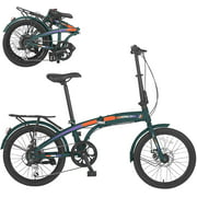 MOPHOTO Folding Bicycles Portable 7 Speed Foldable Bikes, 20 Inch Wheels Fold Bikes with Disc Brakes for Adults, Women, Men.