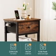 thumbnail image 6 of Yoobure Nightstand with Charging Station, Side Table with Large Drawer and Storage Shelf, Rustic Bedside Tables with USB Ports & Outlets for Bedroom,Living Room, 6 of 10