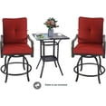 thumbnail image 3 of Kozyard Isabella High Swivel Bar Stools/Chair Set for Home Patio, Back Yard, Cafes, Bistro, Restaurants and Chic Bars (Burgundy), 3 of 7