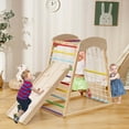 thumbnail image 2 of Costway 6-in-1 Wood Jungle Gym Montessori Climbing Play Set with Double-sided Ramp Colorful, 2 of 9