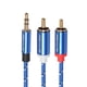 thumbnail image 4 of Cable de audio estéreo azul trenzado de 3,5 mm (1/8") a 2 RCA macho 5m, 4 of 9