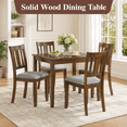 thumbnail image 3 of PAPROOS Solid Wood Dining Table, 30'' Height Square Kitchen Table for Small Space, Modern Farmhouse Acacia Wooden Dining Table for Apartment, Walnut(Table Only), 3 of 7