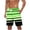 Green, variant on Big & Tall Beach Board Shorts for Men Quick Dry Striped Swimming Trunks Elastic Waist Drawstring Knee-Length Summer Casual Short Pants