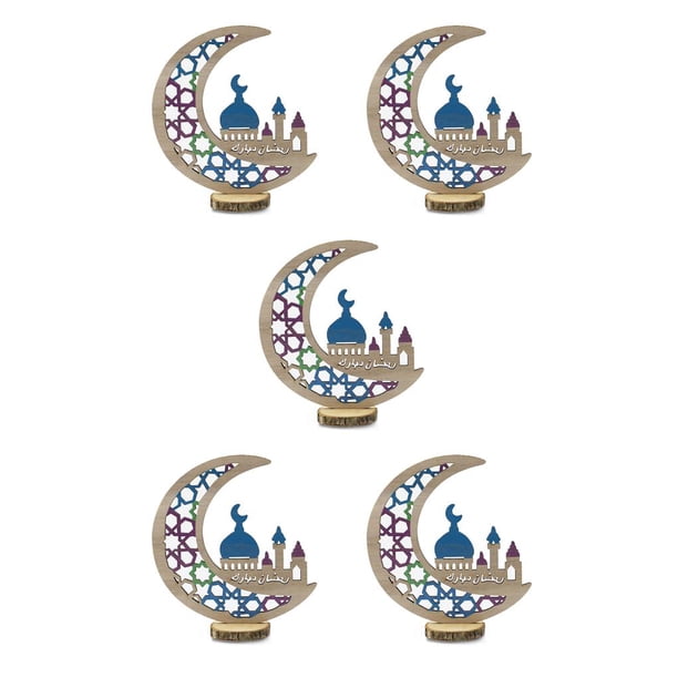 Matsuzay Eid Mubarak, suministros de decoración para fiestas, adornos para festivales, adornos artesanales musulmanes, exquisitas decoraciones de JM00442 5piezas Matsuzay CBP220915