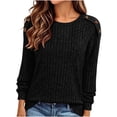 thumbnail image 2 of Horkkom Crew Neck Sweater for Women Solid Color Long Sleeve Pullover Sweaters Winter Warm Knit Sweater, S-2XL, 2 of 8