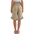 thumbnail image 3 of Women's Bermuda Shorts Knee Length High Waist Plus Size Summer Beach Flowy Wide Leg Short, 3 of 4