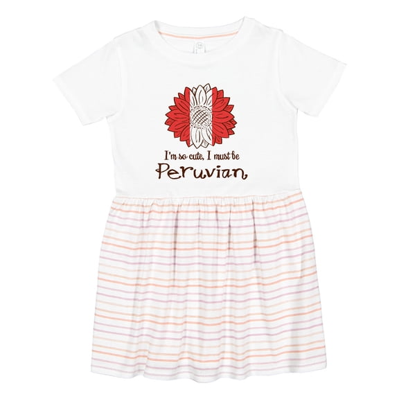 Inktastic I'm So Cute, I Must Be Peruvian Flag Sunflower Girls Toddler Dress