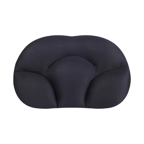 Almohada de cuello redonda, lavable, con soporte para la espalda, ergonómica, para dormir Negro