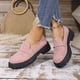 thumbnail image 4 of Xucatan Women's Patent Leather Tassel Loafers, Chunky Sole Slip-On Flat Shoes, Classic British Style Casual Shoes for Women, Plus Size Uniform Shoes Gift, 4 of 8