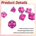 thumbnail image 3 of Ensemble de dés Polyédriques, 7 Pcs dés Acryliques pour Jeux de Table de Rôle RPG Accessoires de Jeu de Table, Transparent Rose Rouge, 3 of 6
