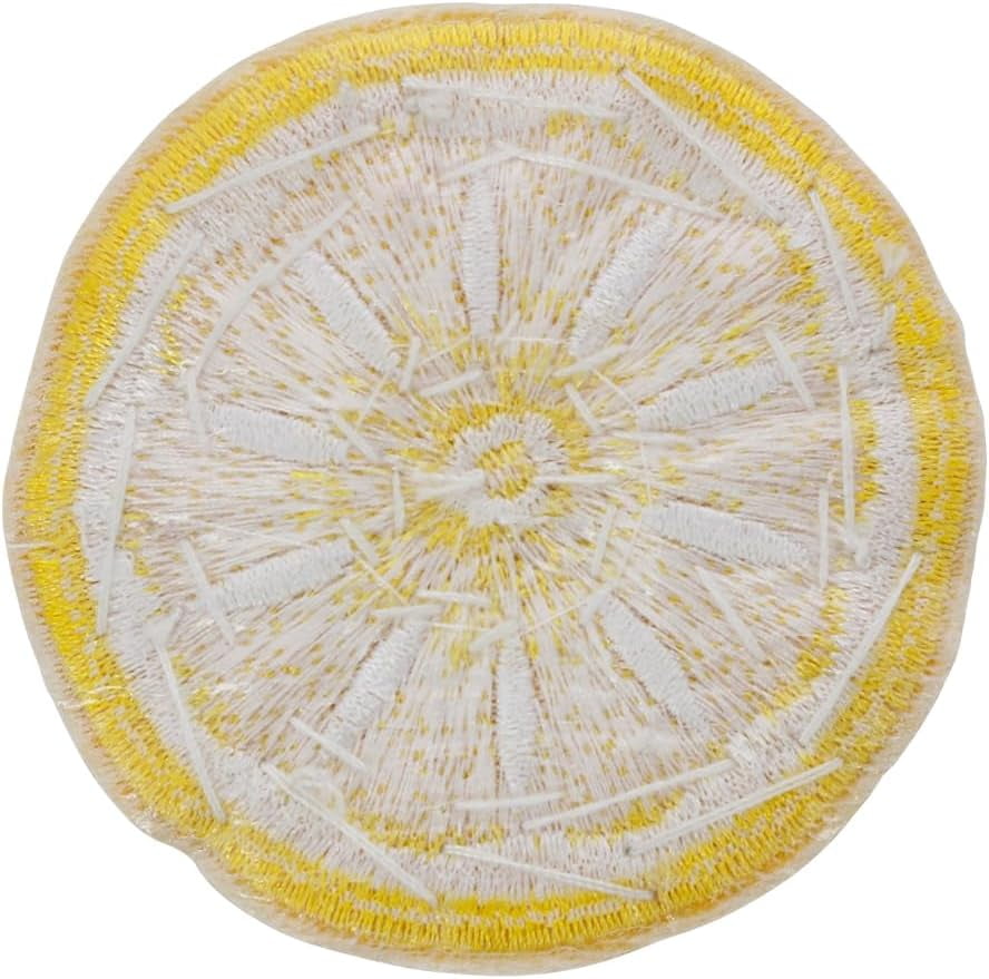 2PCS Fruits Beaded Sew on Patches Lemon Orange Cherry Sequins Rhinestone Sew on Embroidery Beaded Emblem DIY Costume Craft Applique (E)