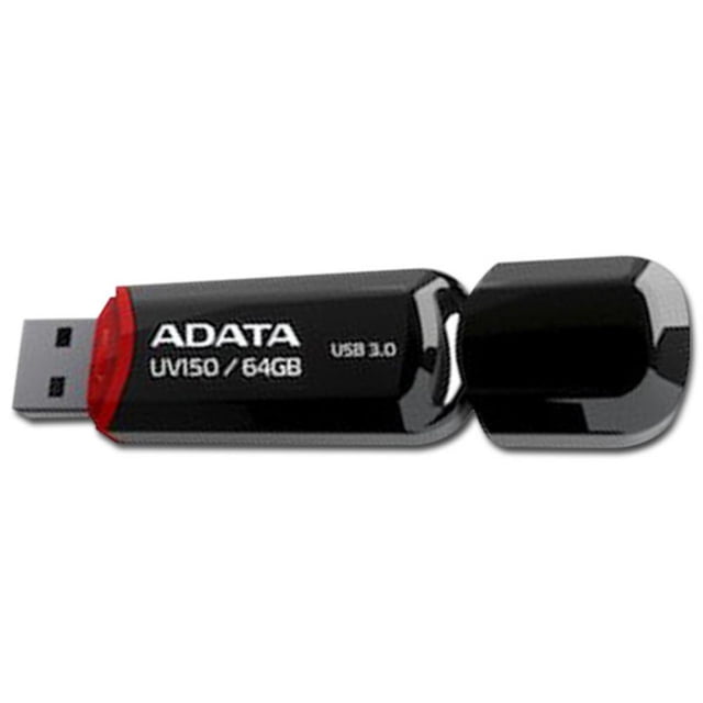 Unidad Flash USB 3.0 ADATA UV150 de 64 GB. Color Negro. Adata ADUSB 64G UV150 B