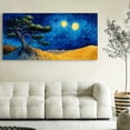 thumbnail image 5 of Oversized Canvas Wall Art Tree of Life with Sun and Moon, Green Abstract Nature Paintings, Modern Canvas Prints for Living Room Bedroom Home Decoration, 5 of 7