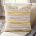 thumbnail image 2 of Harlow Hill Ariya Yellow/Ivory Chevron Cotton Adult Decorative Throw Pillow Cover, 18" x 18", 2 of 7
