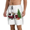 thumbnail image 2 of Disketp Men's Swim Trunks Hawaiian Breathable Surf Beach Swimsuits Mesh Lining Beach Shorts with Pockets-Vintage Buffalo Plaid Christmas Camper, 2 of 7