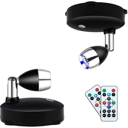 Wireless Spotlight,dimmable Led Spotlights With Remote (2 Pack)