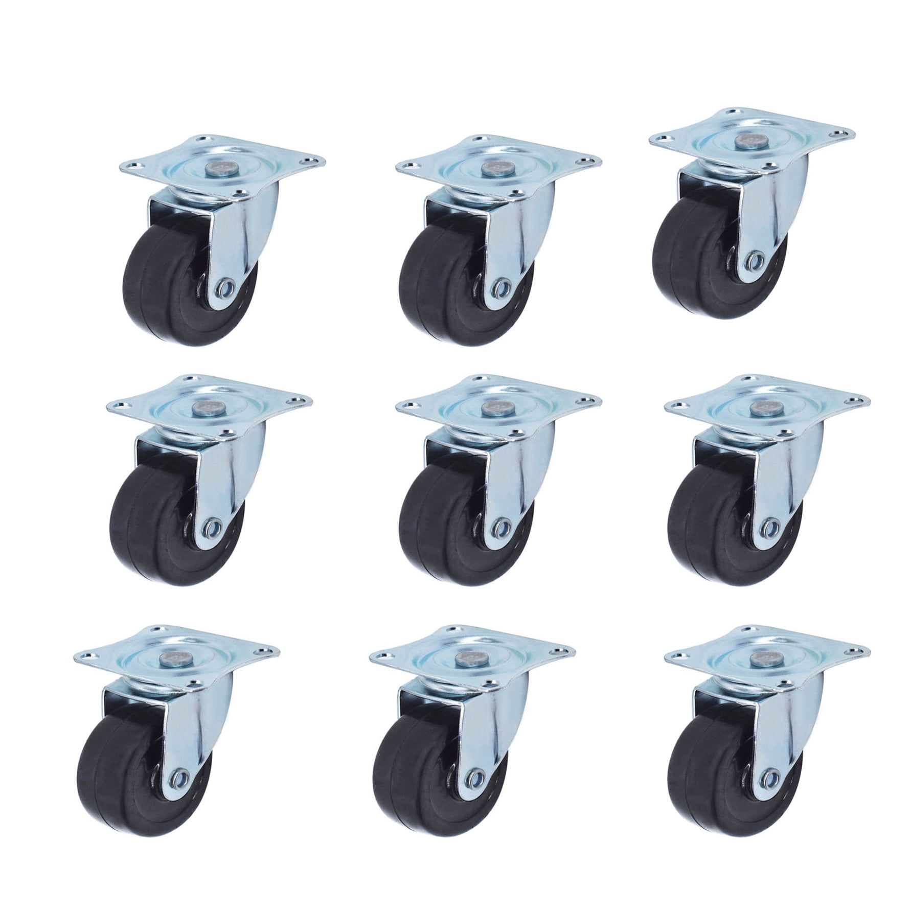 findmall 24 Pack 2" Swivel Caster Wheels Rubber Base With Top Plate & Bearing Heavy Duty