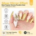 thumbnail image 3 of Saviland Gold Chrome Nail Powder - 1g Metallic Mirror Effect Chrome Powder for Gel Nails, Manicure Nail Art Pigments Gold Chrome Powder Nail Decoration Glitter Dust for Nail Art Gel Polish, 3 of 8