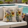 thumbnail image 2 of Outdoor Pillow Cover Sunflower Lavender Floral Set of 2 Waterproof Throw Pillowcases Branch Leaves Jar Decorative Patio Furniture Pillows for Couch Garden Indoor & Outdoor Use, 2 of 9