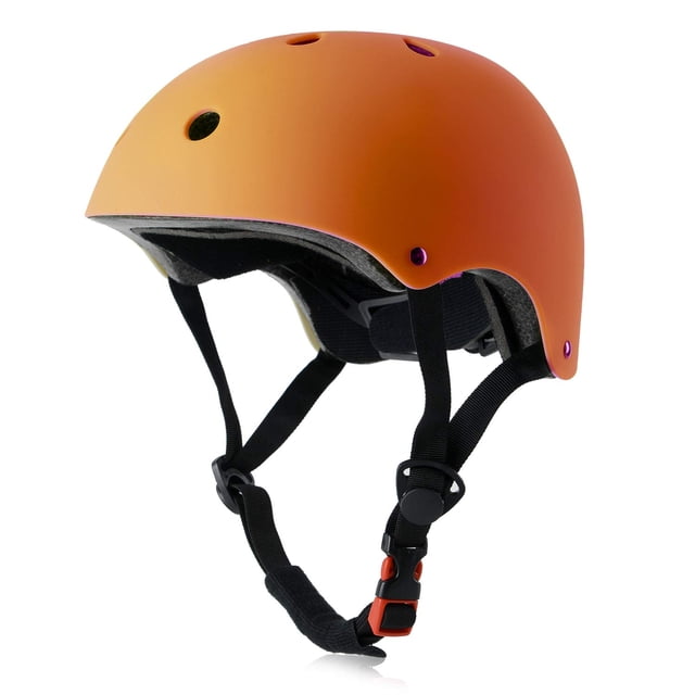Casco de bicicleta para niños ajustable y multideporte desde niños pequeños hasta jóvenes 3 tamaños (naranja)